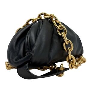 Bottega Veneta The Pouch Chain – Calfskin Leather with Gold Chain Strap